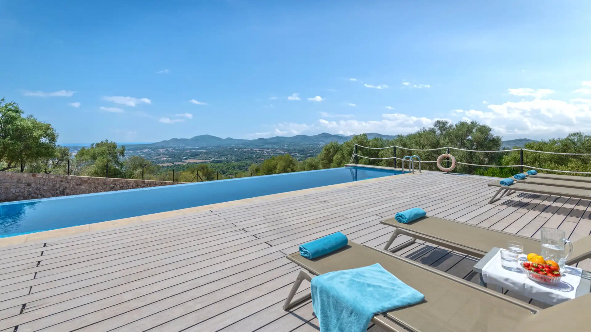Schwimmbecken von Country house zum Verkauf in Manacor mit Klimaanlage, Heizung und Terrasse