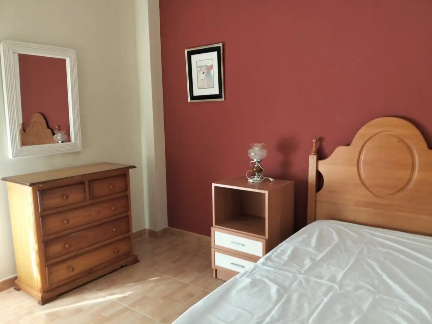 Schlafzimmer von Erdgeschoss zur Miete in Arona mit Terrasse, Möbliert und Ofen