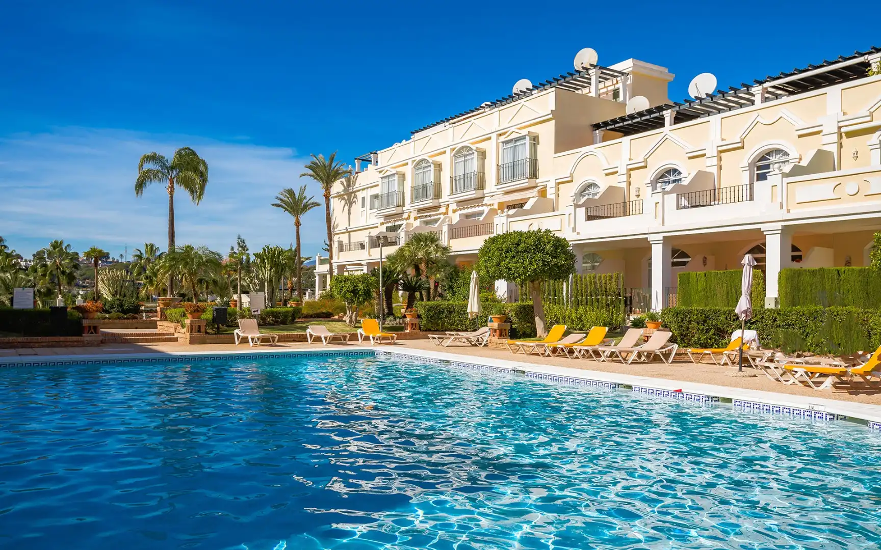 Exterior view of Duplexes for sale in Marbella  with Air Conditioner, Terrace and Swimming Pool