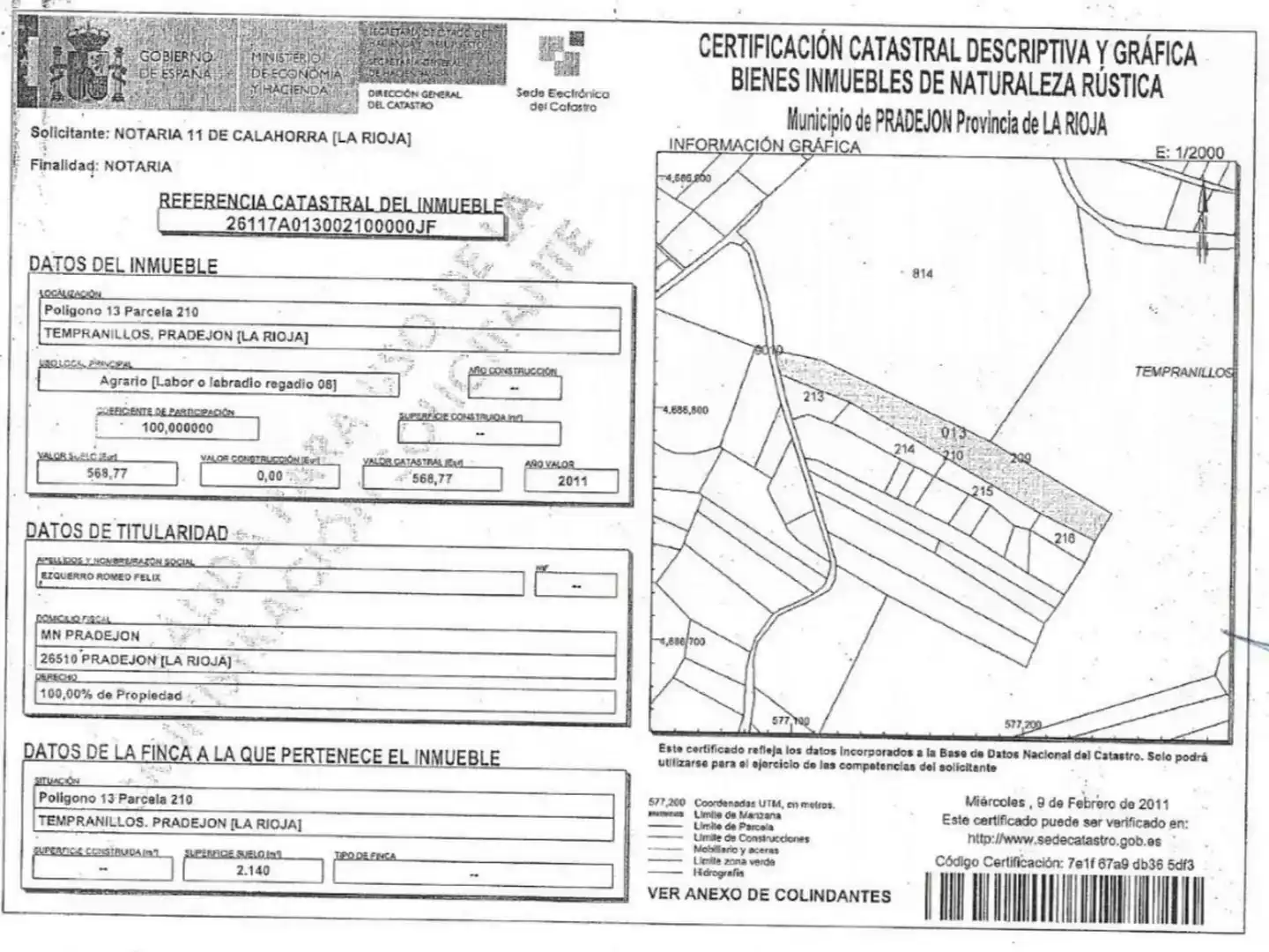 Terreno en venta en Pradejón