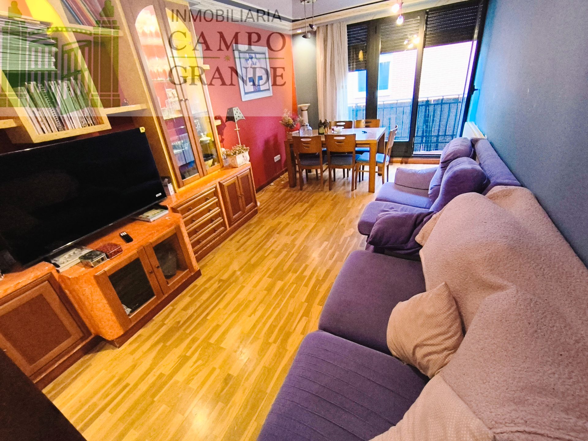 Living room of Flat for sale in Palencia Capital  with Heating, Parquet flooring and Terrace