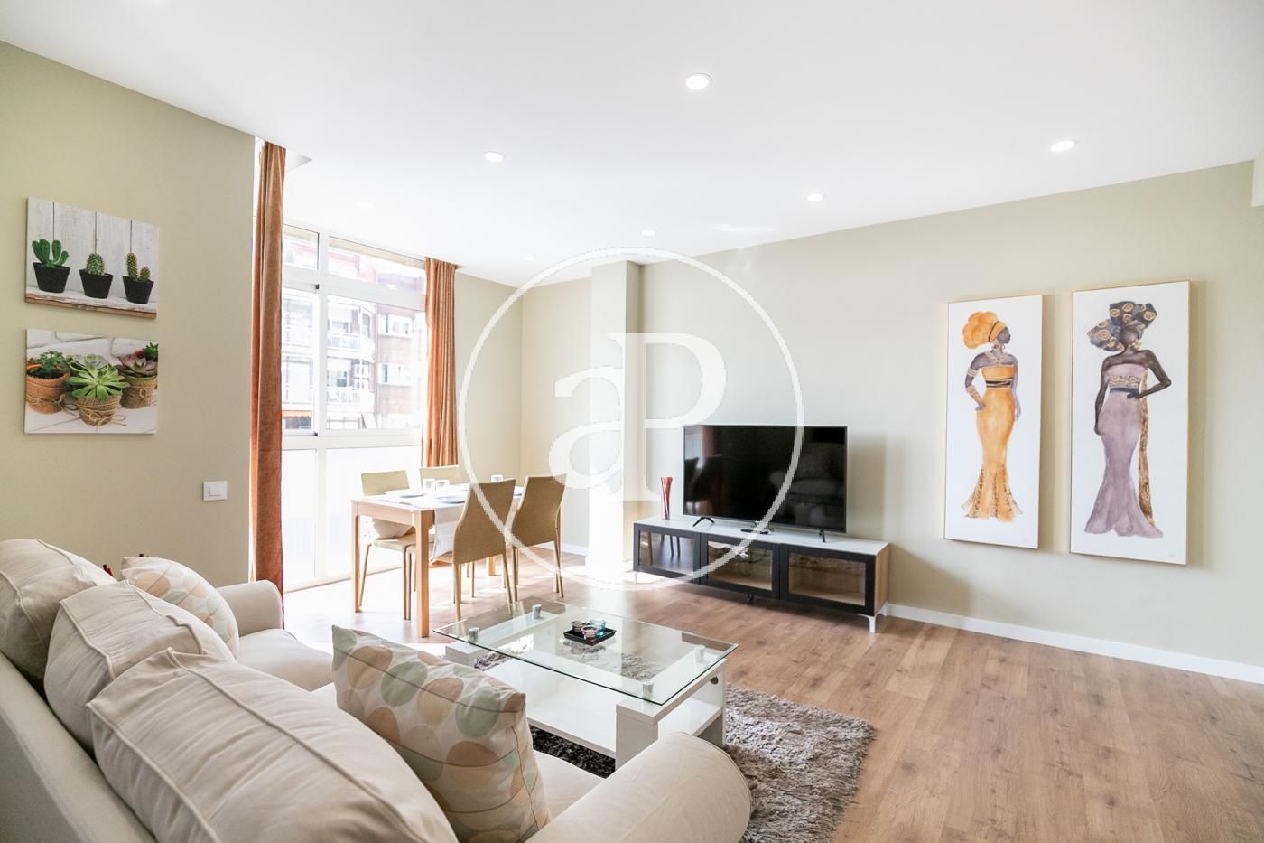 Sala d'estar de Pis de lloguer en  Barcelona Capital amb Aire condicionat, Calefacció i Terrassa