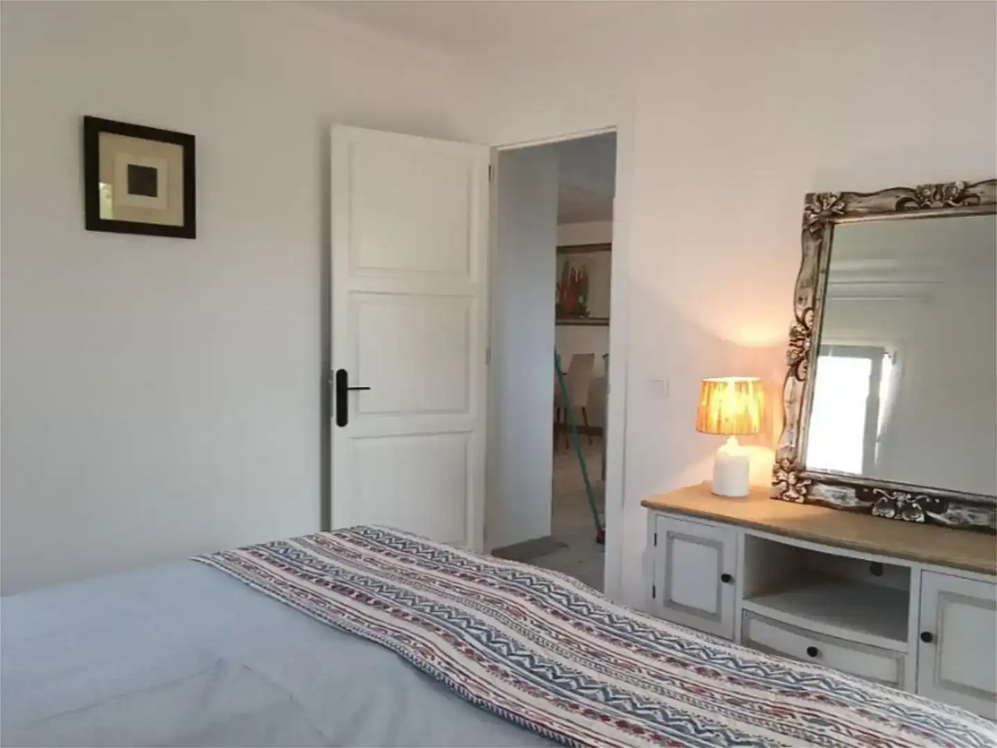 Dormitori de Apartament de lloguer en Pollença amb Aire condicionat, Jardí privat i Parquet