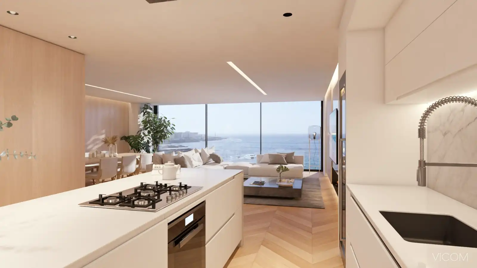 Kitchen of Flat for sale in A Coruña Capital   with Air Conditioner, Heating and Parquet flooring