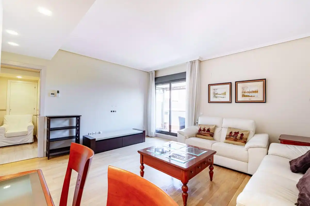Sala de estar de Ático en venta en Pozuelo de Alarcón con Aire acondicionado, Calefacción y Jardín privado