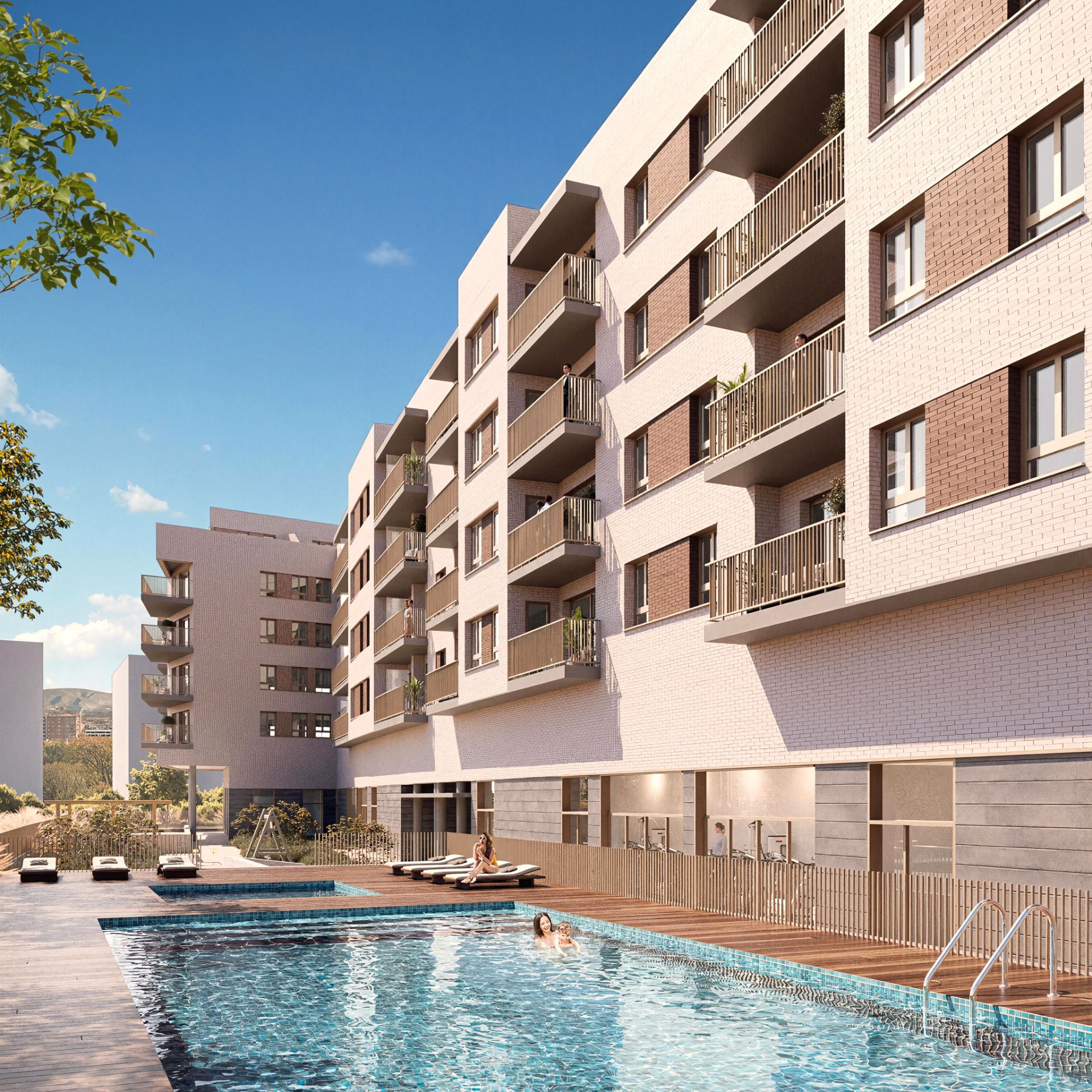 Exterior view of Flat for sale in Torrent  with Air Conditioner, Storage room and Community pool