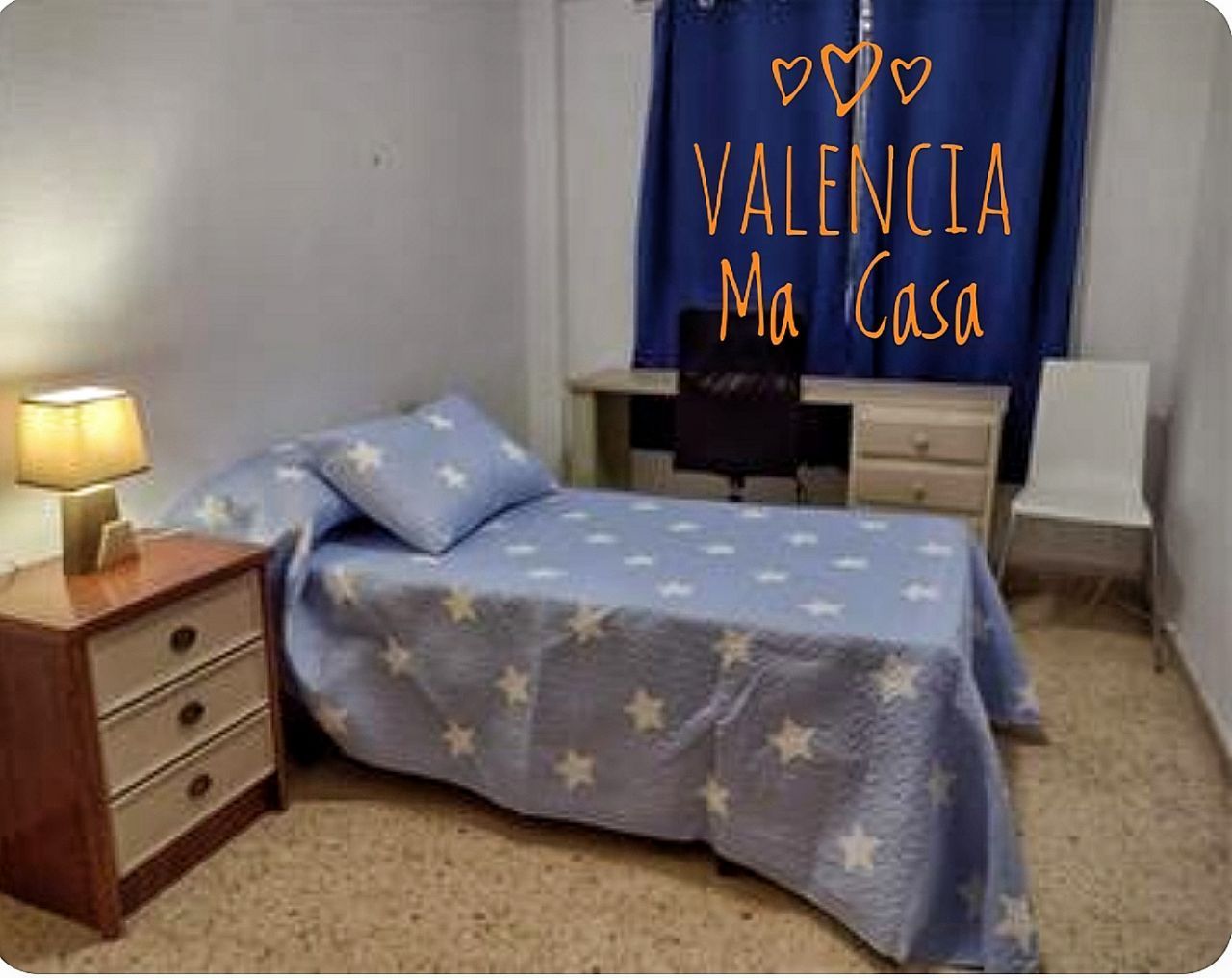 Habitación de Piso de alquiler en  Valencia Capital con Aire acondicionado, Calefacción y Amueblado