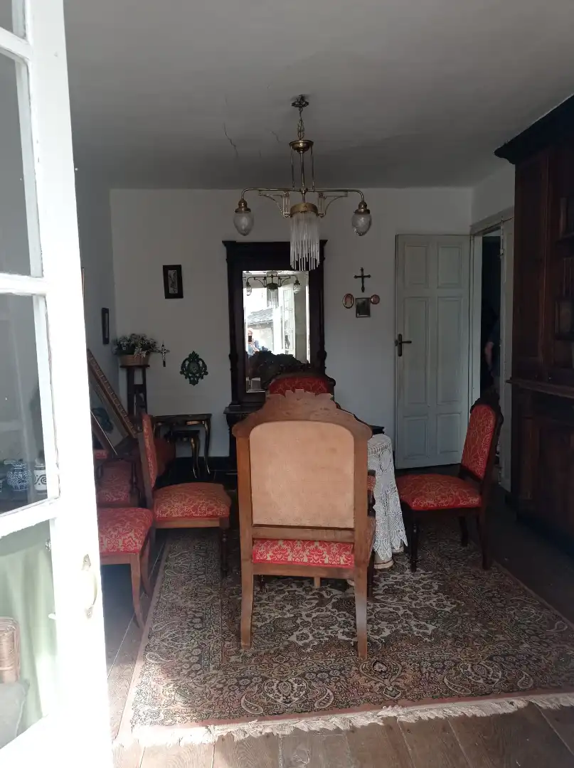 Sala d'estar de Casa adosada en venda en A Fonsagrada  amb Jardí privat, Moblat i Balcó