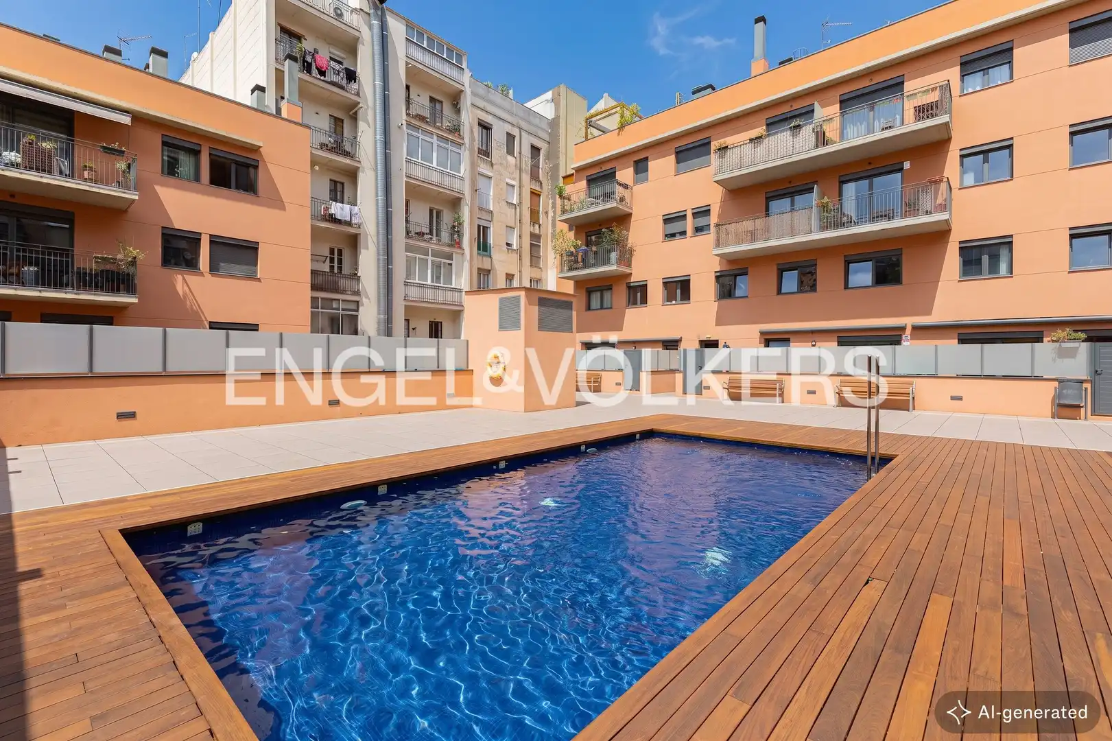 Swimming pool of Flat for sale in Barcelona  with Air Conditioner, Heating and Parquet flooring