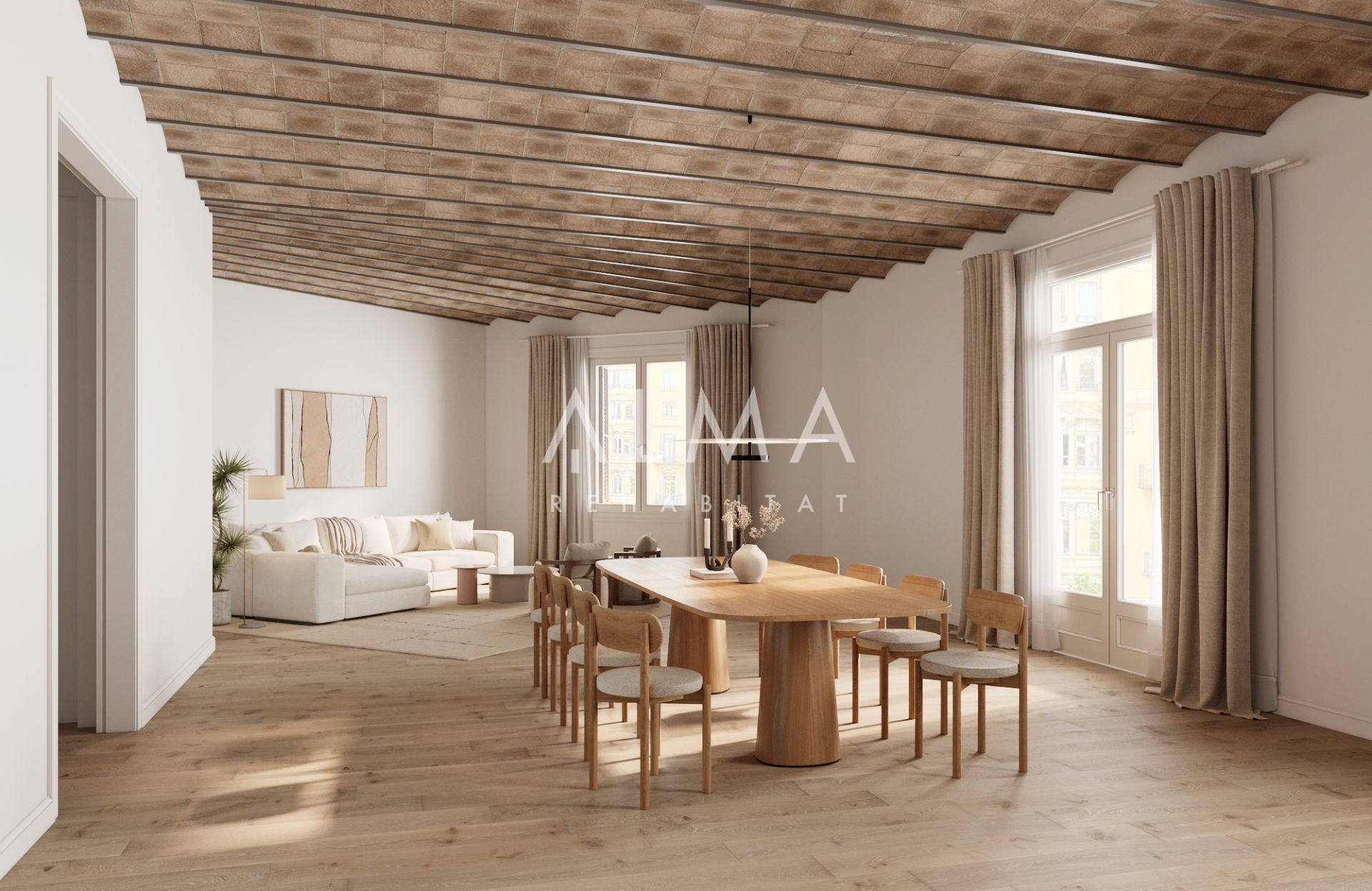 Living room of Flat for sale in  Barcelona Capital  with Air Conditioner, Heating and Parquet flooring