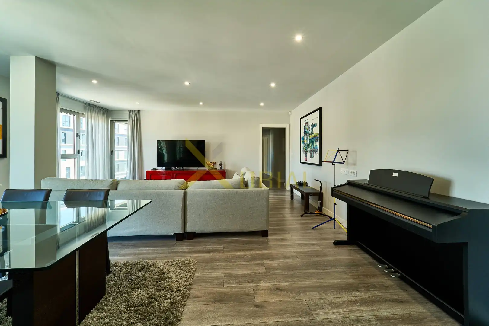 Living room of Flat for sale in A Coruña Capital   with Storage room, Furnished and Balcony