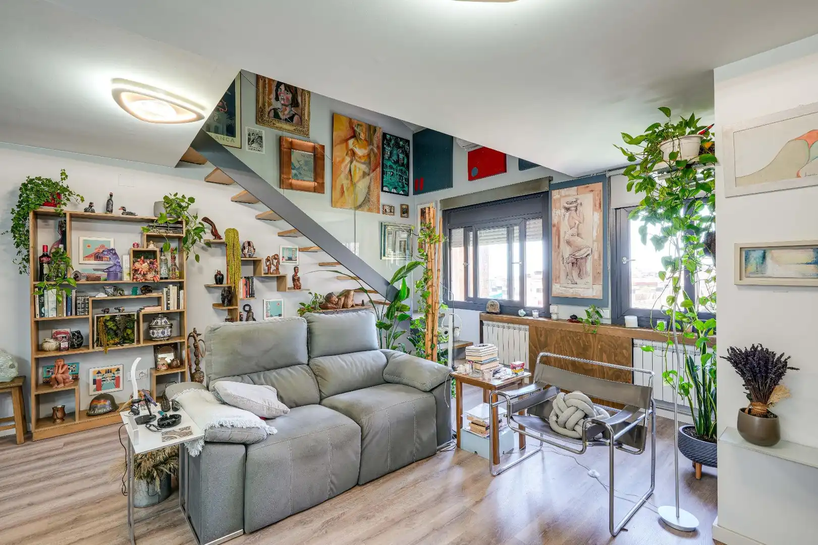 Sala d'estar de Pis en venda en Barcelona amb Aire condicionat, Parquet i Terrassa