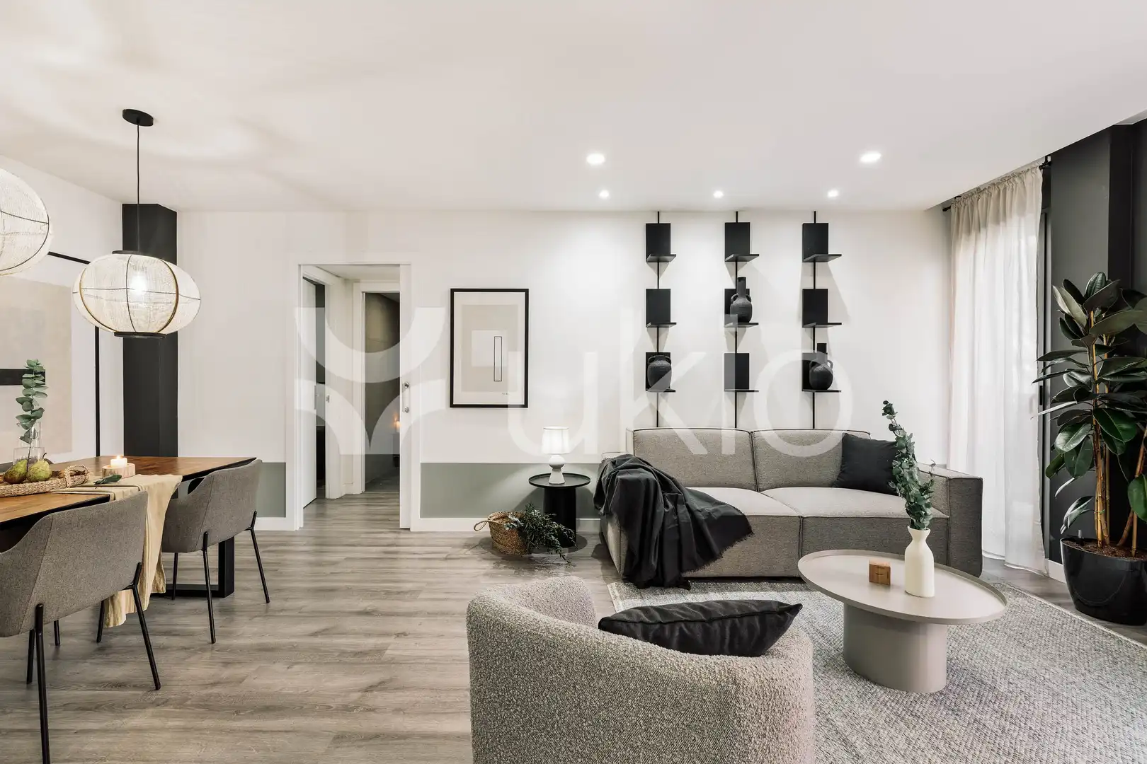 Sala de estar de Piso de alquiler en Barcelona con Aire acondicionado, Calefacción y Amueblado
