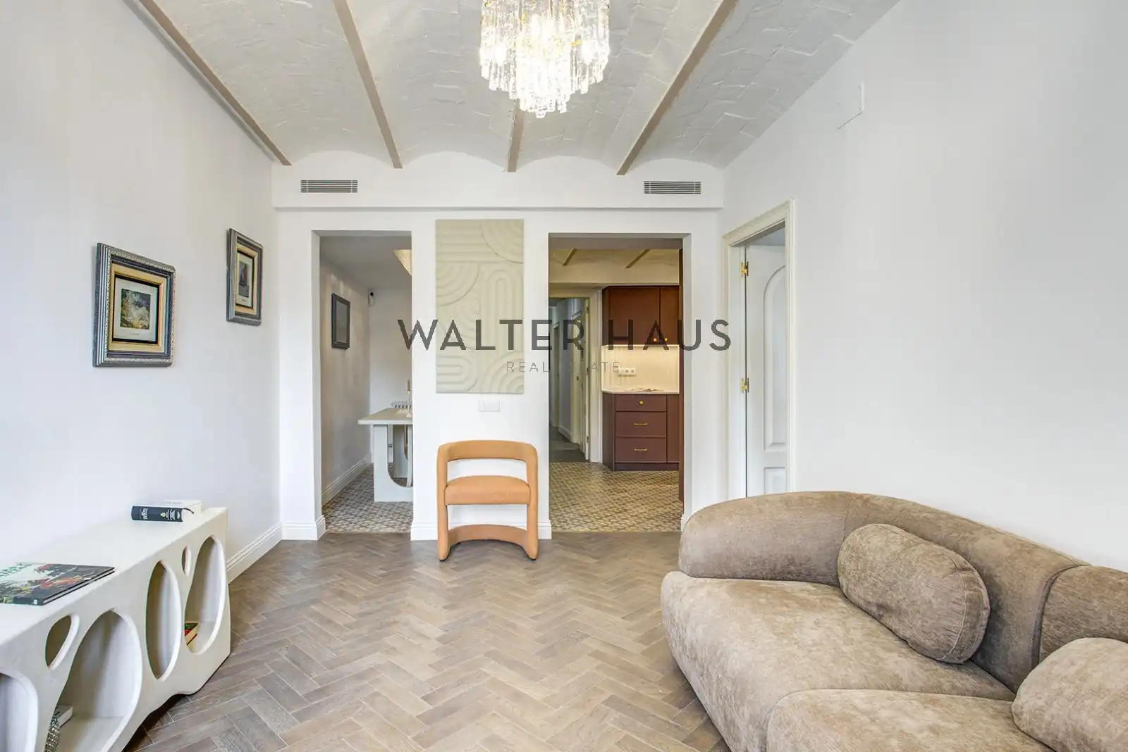 Sala de estar de Piso en venta en Barcelona con Terraza, Amueblado y Horno