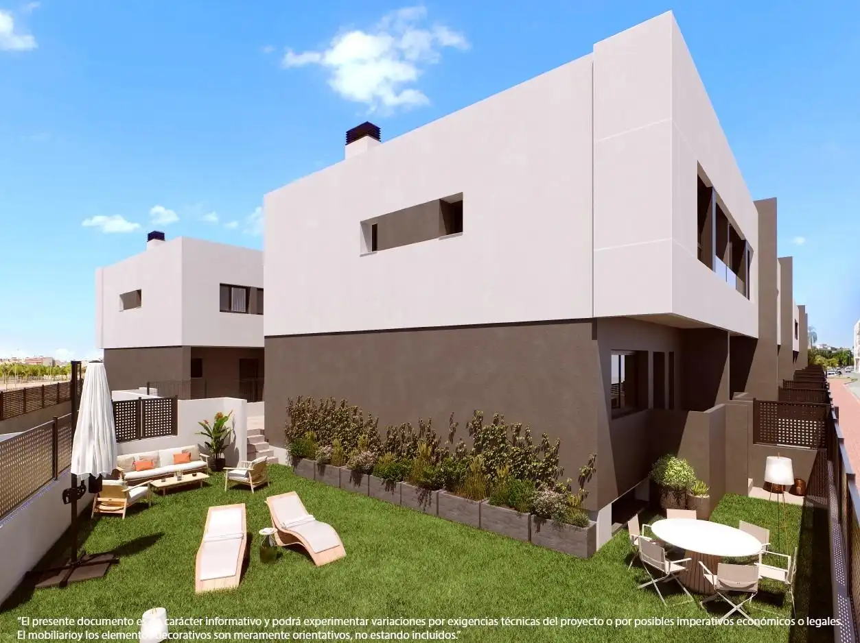 Vista exterior de Casa adosada en venta en Murcia con Aire acondicionado, Calefacción y Jardín privado