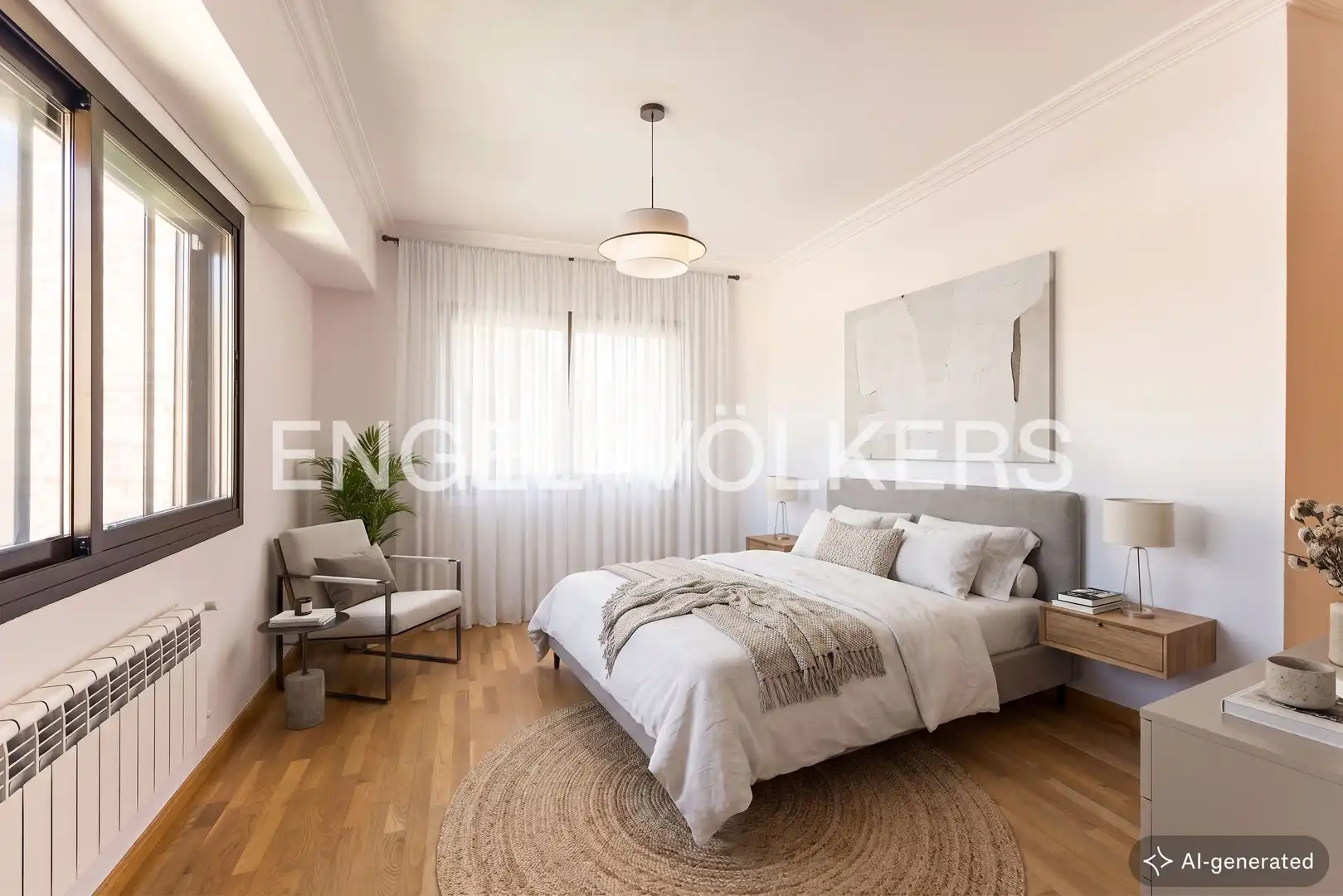 Schlafzimmer von Einfamilien-Reihenhaus zum Verkauf in Villanueva del Pardillo mit Klimaanlage, Heizung und Privatgarten
