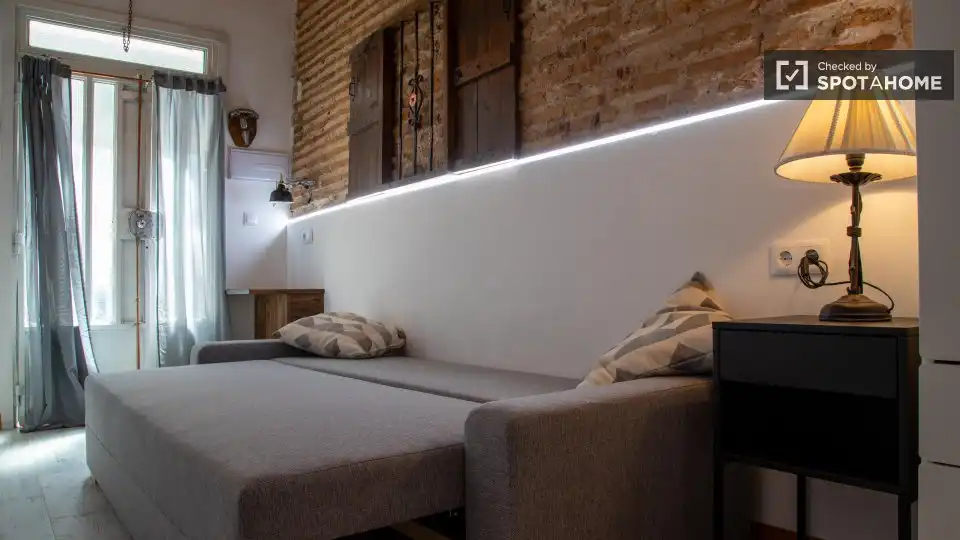 Sala de estar de Piso de alquiler en Valencia con Aire acondicionado, Calefacción y Amueblado