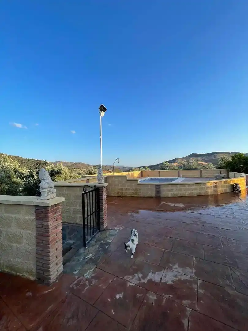 Terraza de Casa o chalet de alquiler en Álora con Aire acondicionado, Jardín privado y Piscina