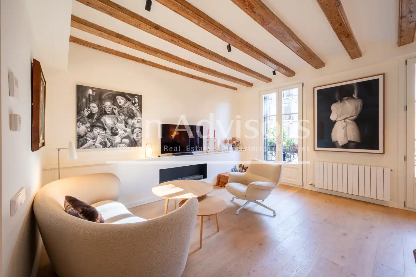 Sala de estar de Piso en venta en Barcelona con Aire acondicionado, Calefacción y Parquet