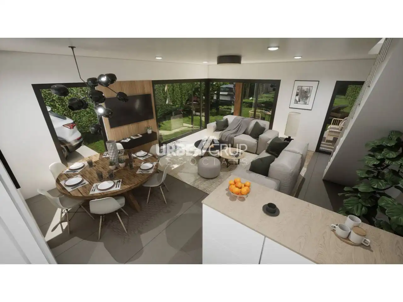 Sala de estar de Casa adosada en venta en Vacarisses con Aire acondicionado, Calefacción y Jardín privado