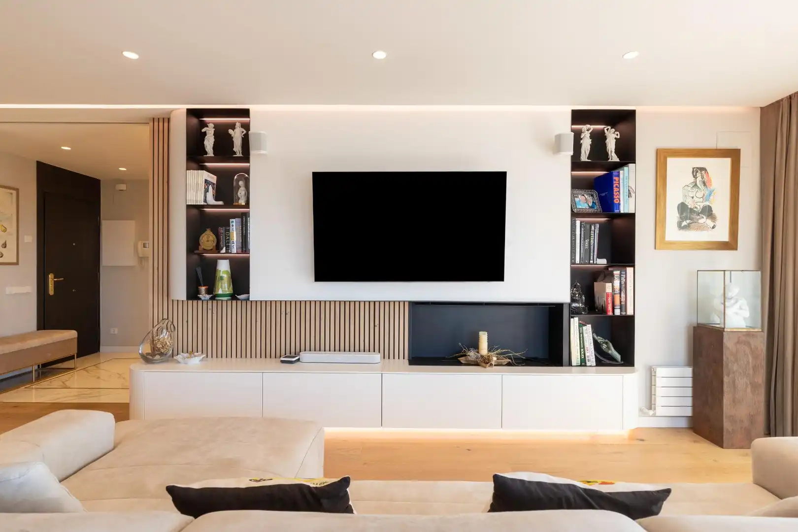 Wohnzimmer von Dachboden zum Verkauf in Sabadell mit Klimaanlage, Heizung und Parkett