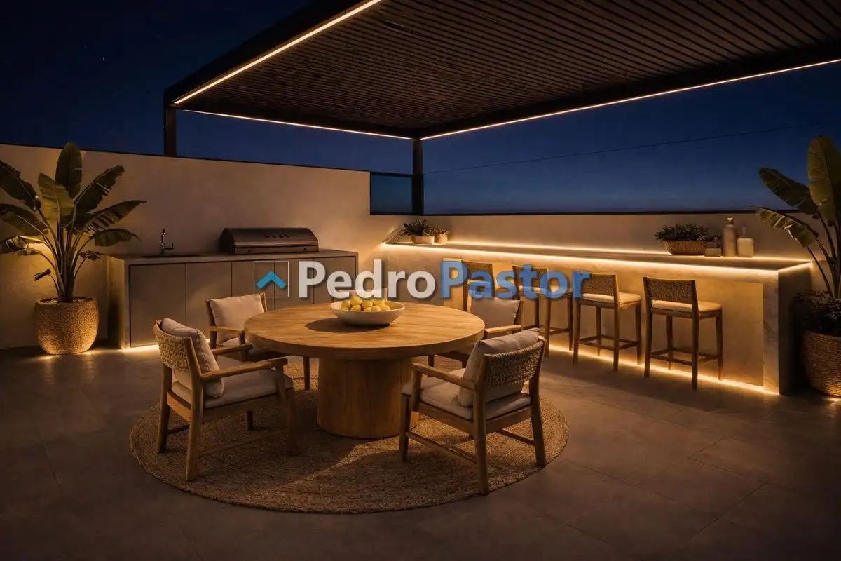Terrasse von Dachboden zum Verkauf in Dénia mit Klimaanlage, Heizung und Privatgarten