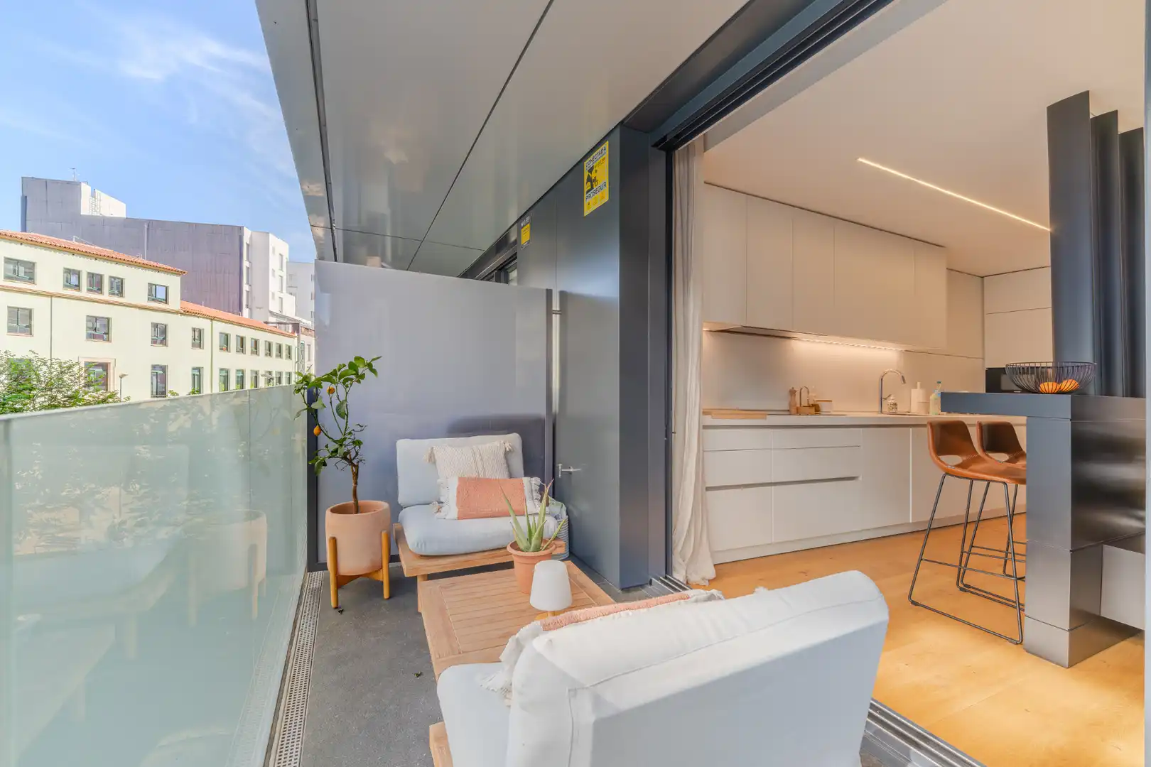 Terrace of Flat for sale in Girona  with Air Conditioner, Heating and Parquet flooring