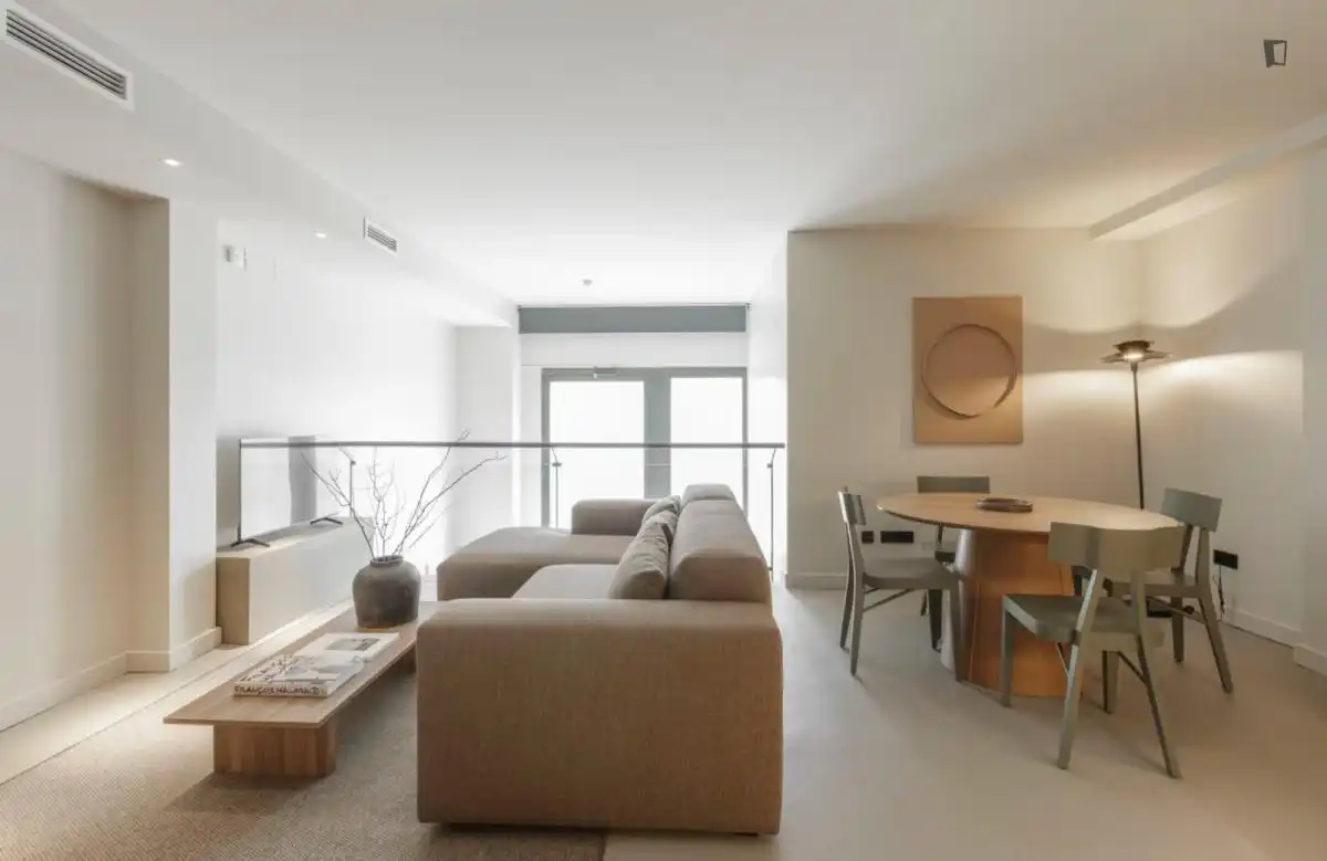 Sala de estar de Apartamento de alquiler en Barcelona con Aire acondicionado, Amueblado y Horno