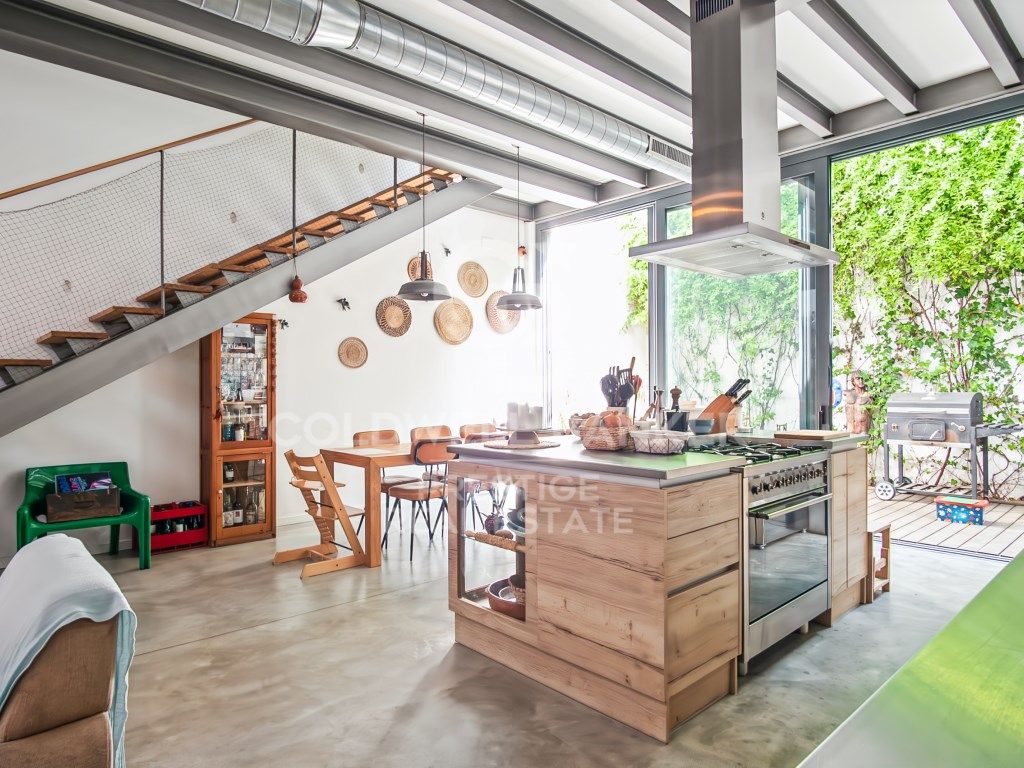 Kitchen of Duplex for sale in Badalona  with Air Conditioner, Terrace and Oven