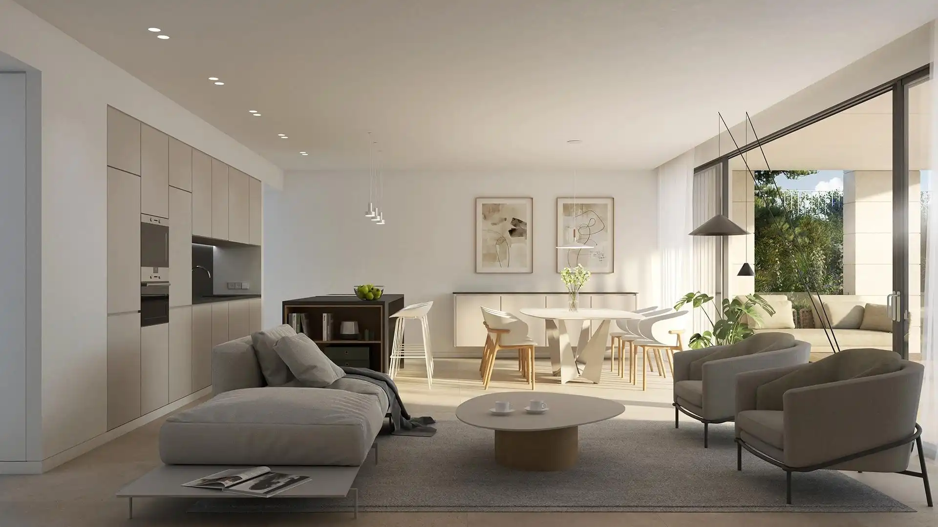 Sala de estar de Planta baja en venta en Marbella con Aire acondicionado, Calefacción y Jardín privado
