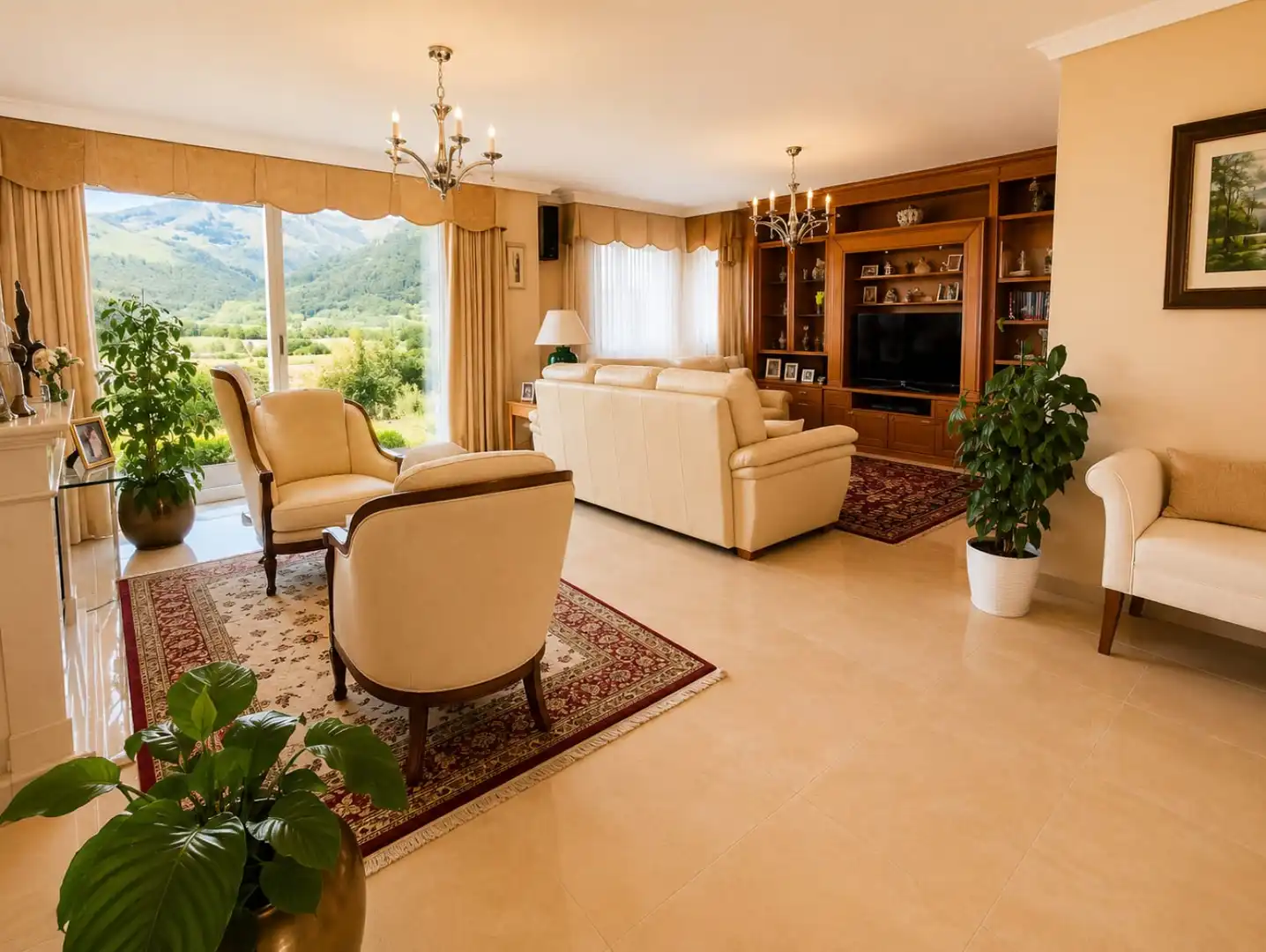 Sala d'estar de Casa o xalet en venda en Medio Cudeyo amb Calefacció, Jardí privat i Terrassa