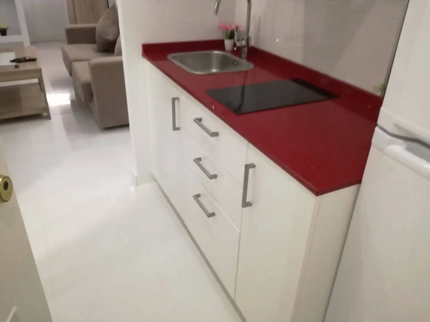 Cocina de Estudio de alquiler en Vélez-Málaga con Amueblado, Lavadora y Microondas