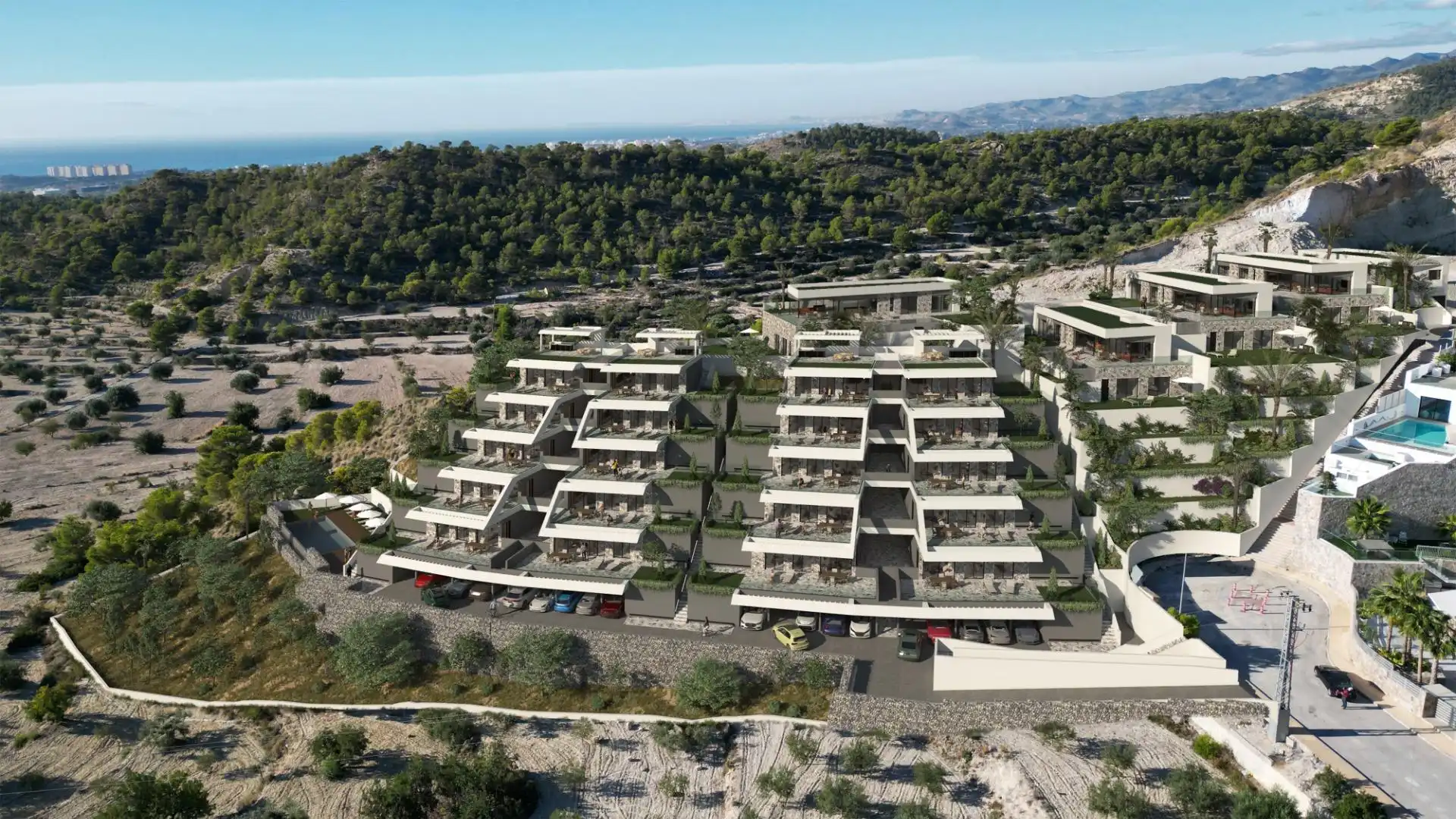 Vista exterior de Àtic en venda en Finestrat amb Aire condicionat, Terrassa i Traster
