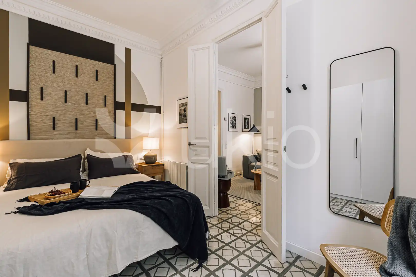 Schlafzimmer von Wohnungen zur Miete in Barcelona mit Heizung, Möbliert und Ofen