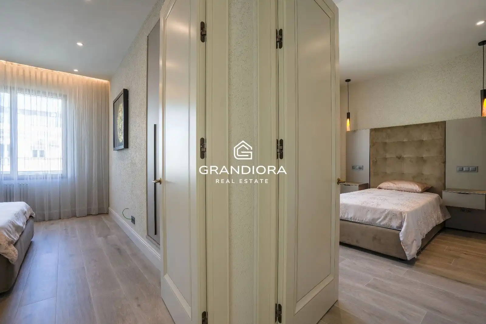 Dormitori de Apartament de lloguer en Badalona amb Aire condicionat, Calefacció i Moblat