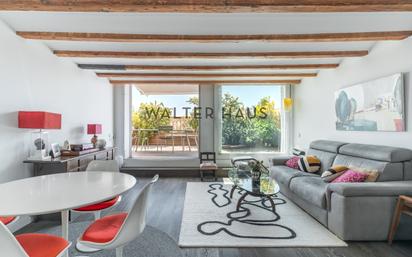 Living room of Attic for sale in  Barcelona Capital  with Air Conditioner, Heating and Terrace