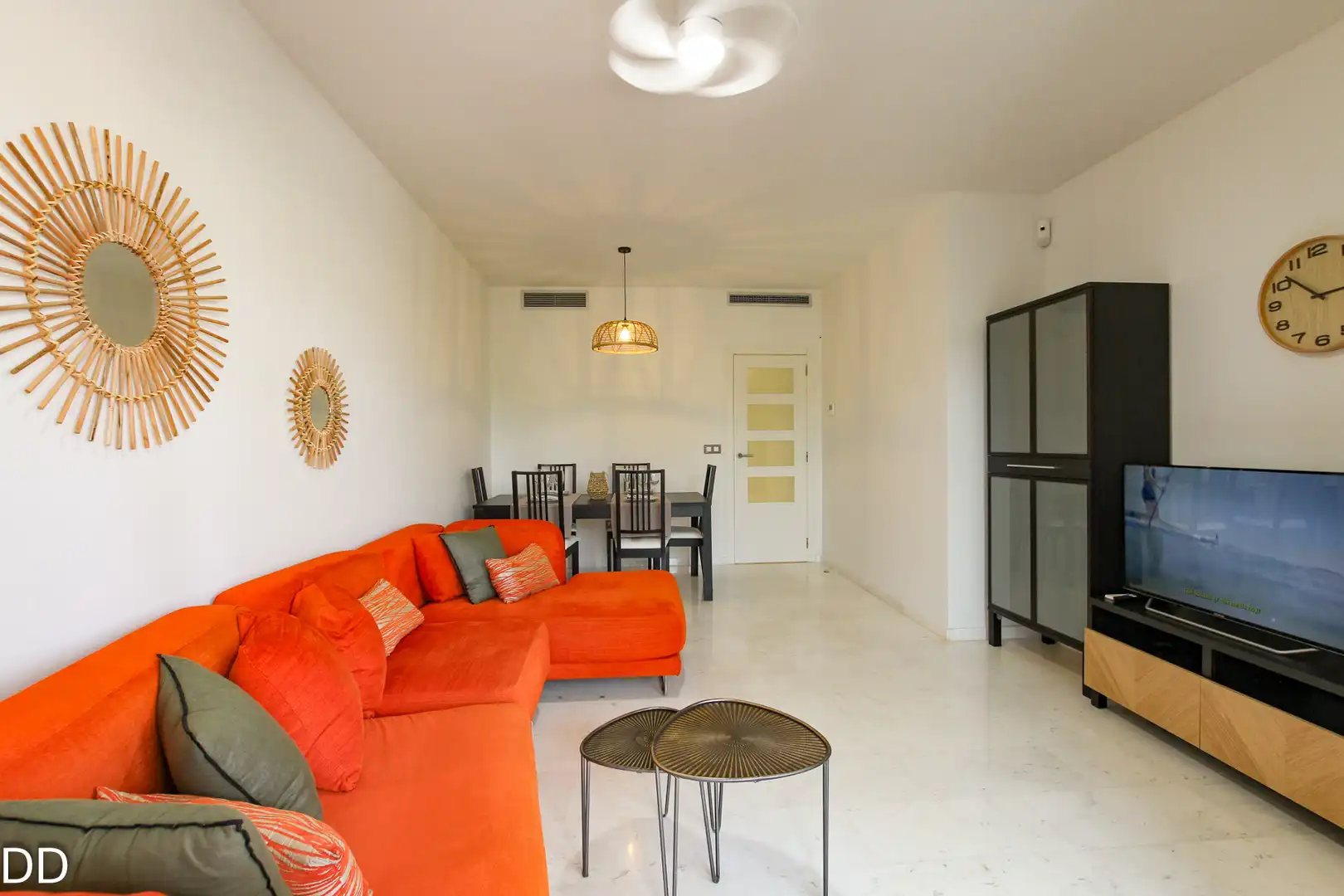 Sala de estar de Apartamento de alquiler en Dénia con Aire acondicionado, Terraza y Amueblado