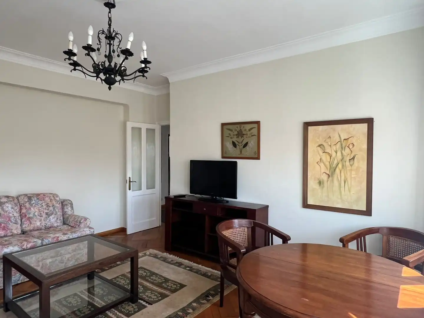 Dining room of Flat for rent in Ferrol  with Heating, Parquet flooring and Furnished