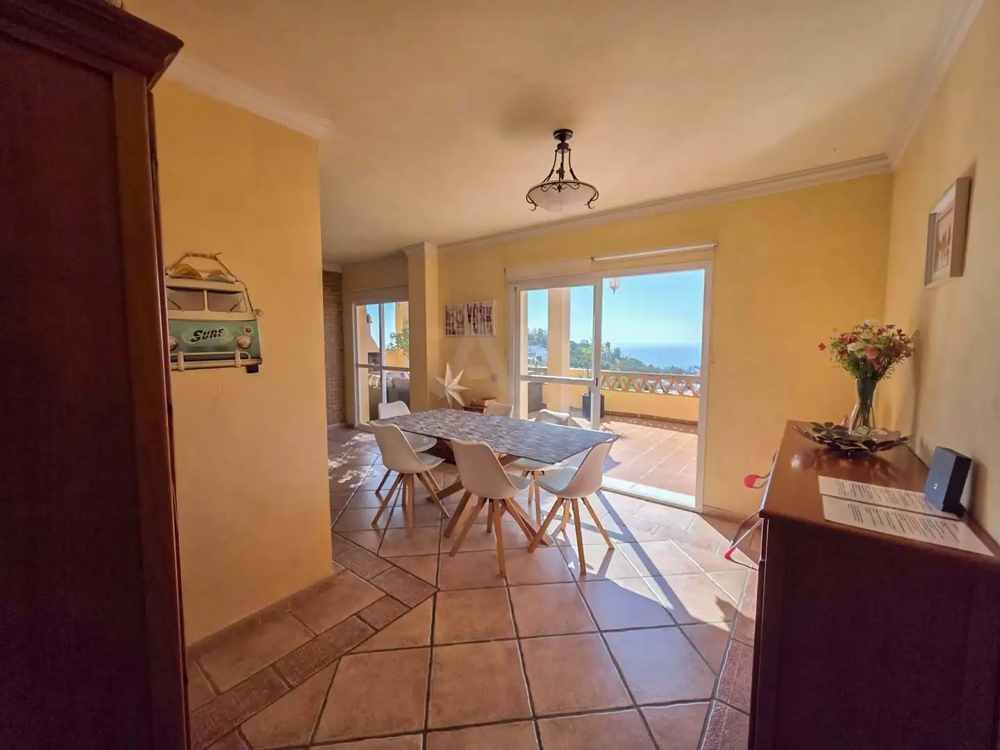 Esszimmer von Dachboden zum Verkauf in Málaga mit Klimaanlage, Heizung und Terrasse