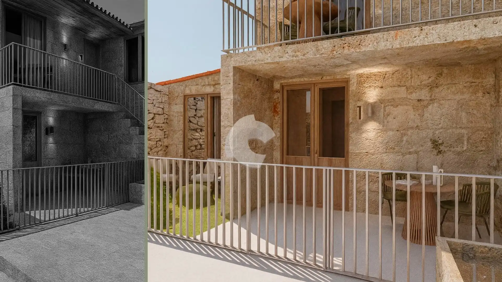 Vista exterior de Casa adosada en venda en San Cibrao das Viñas amb Jardí privat
