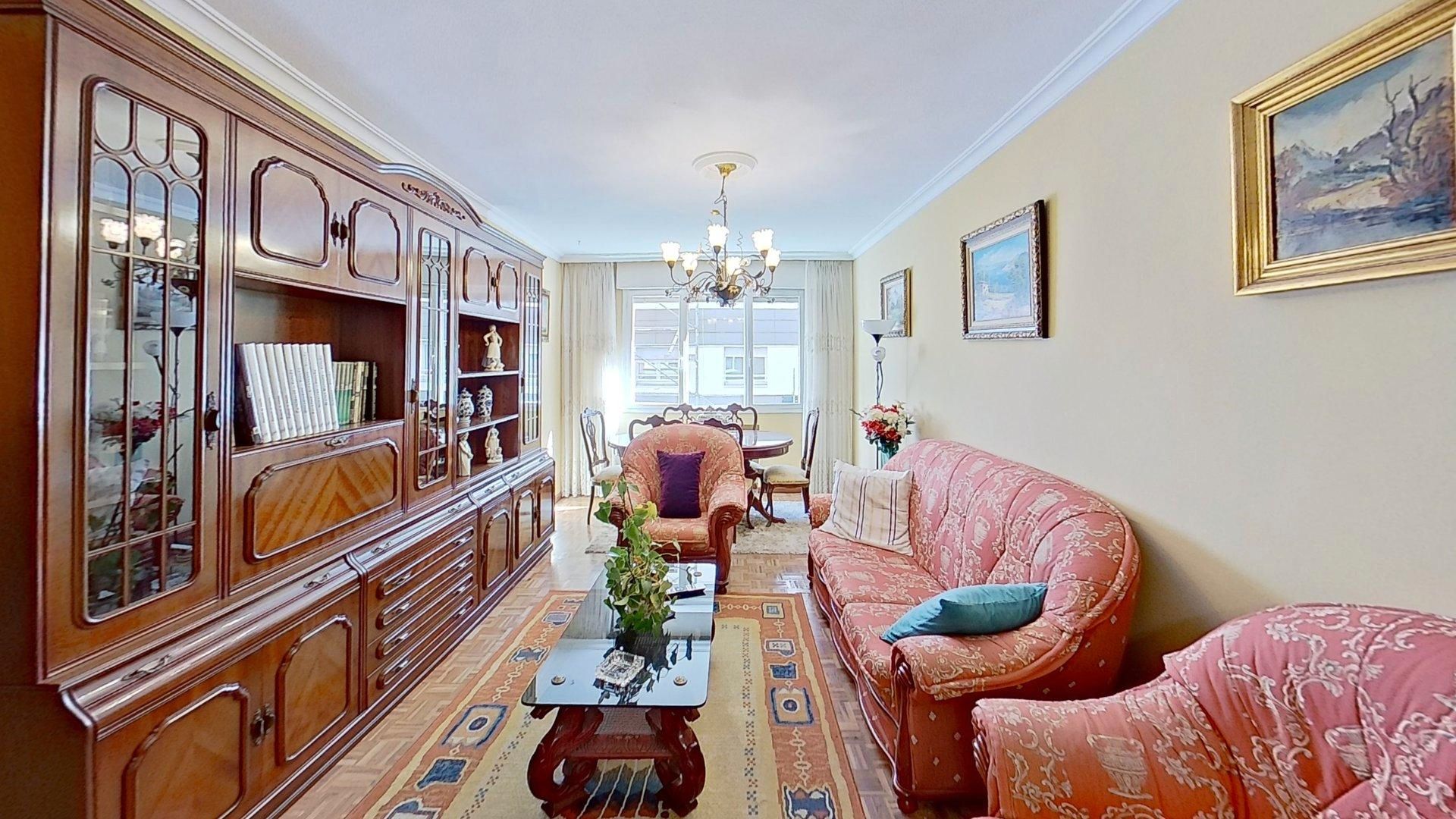 Living room of Flat for sale in Gijón   with Heating, Terrace and Furnished