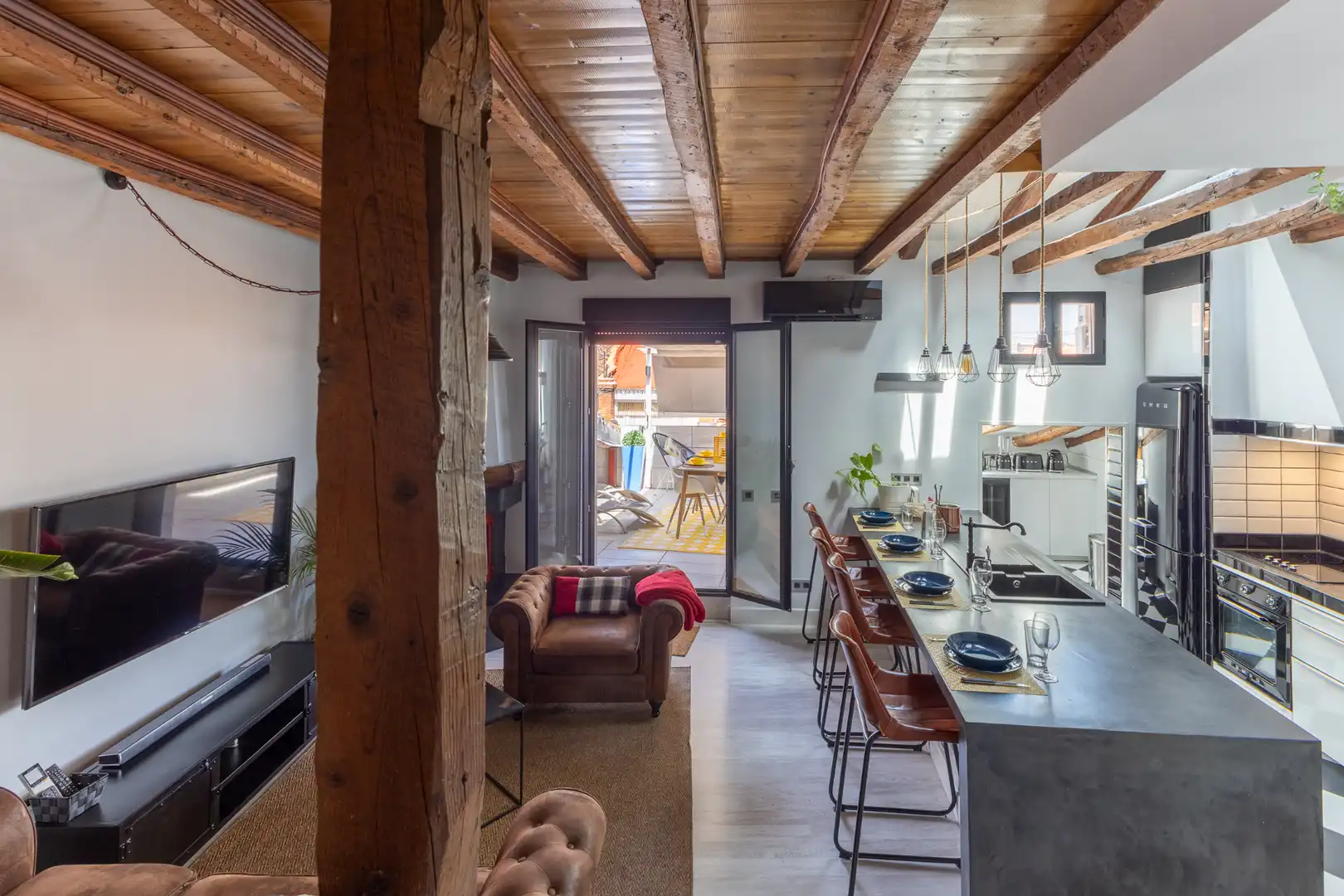 Cocina de Ático de alquiler en Madrid con Aire acondicionado, Calefacción y Parquet