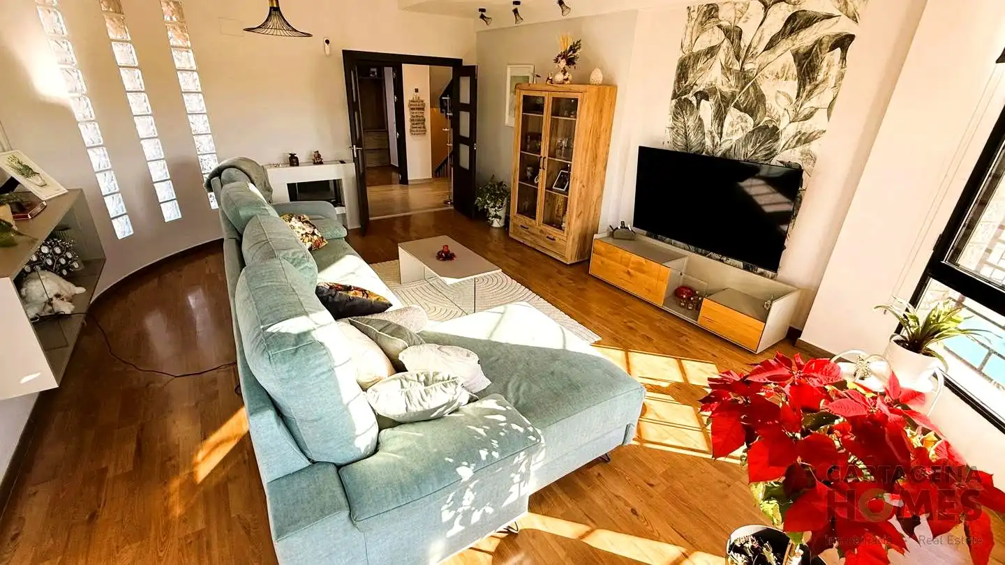 Sala de estar de Casa adosada en venta en Cartagena con Aire acondicionado, Jardín privado y Parquet