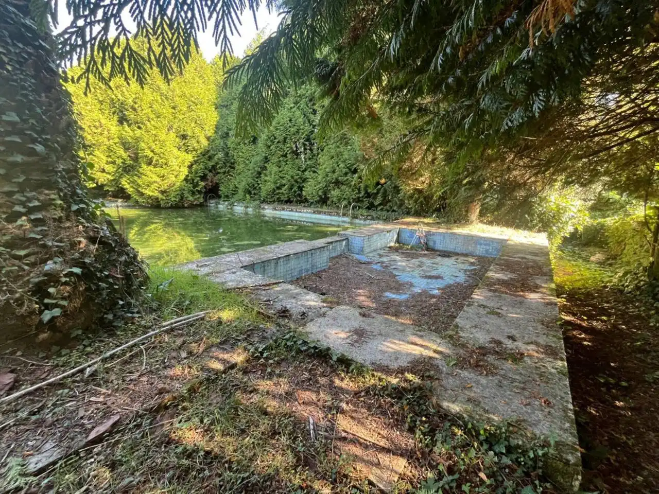 Swimming pool of Houses for sale in Santiago de Compostela   with Heating, Private garden and Parquet flooring