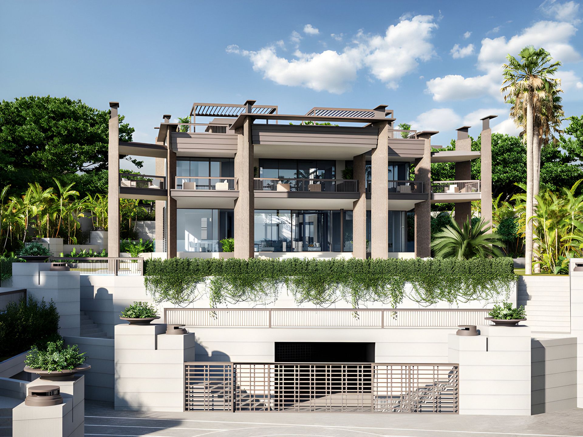 Vista exterior de Casa o xalet en venda en Marbella amb Aire condicionat, Jardí privat i Terrassa