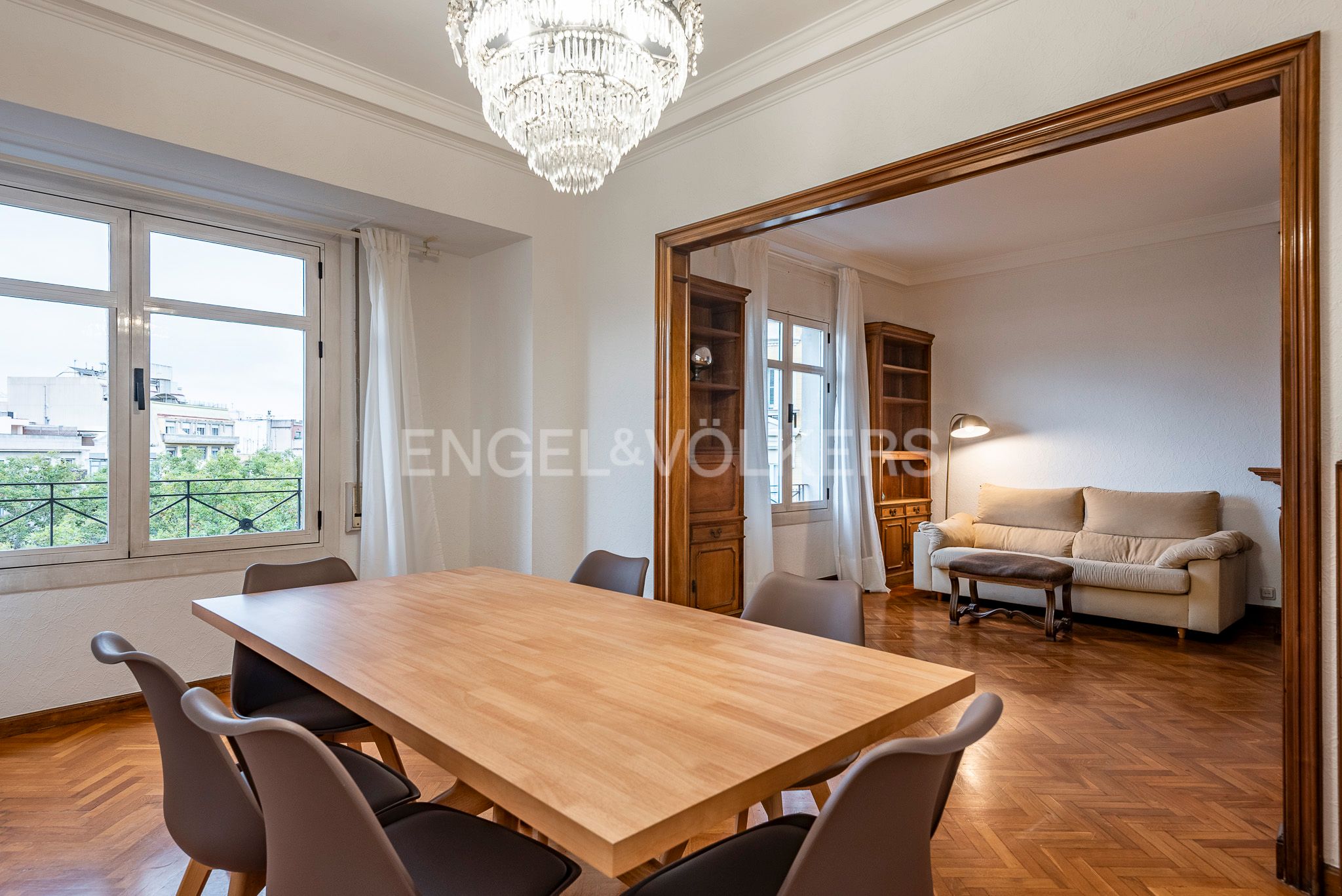 Dining room of Apartment to rent in  Barcelona Capital  with Heating, Parquet flooring and Furnished