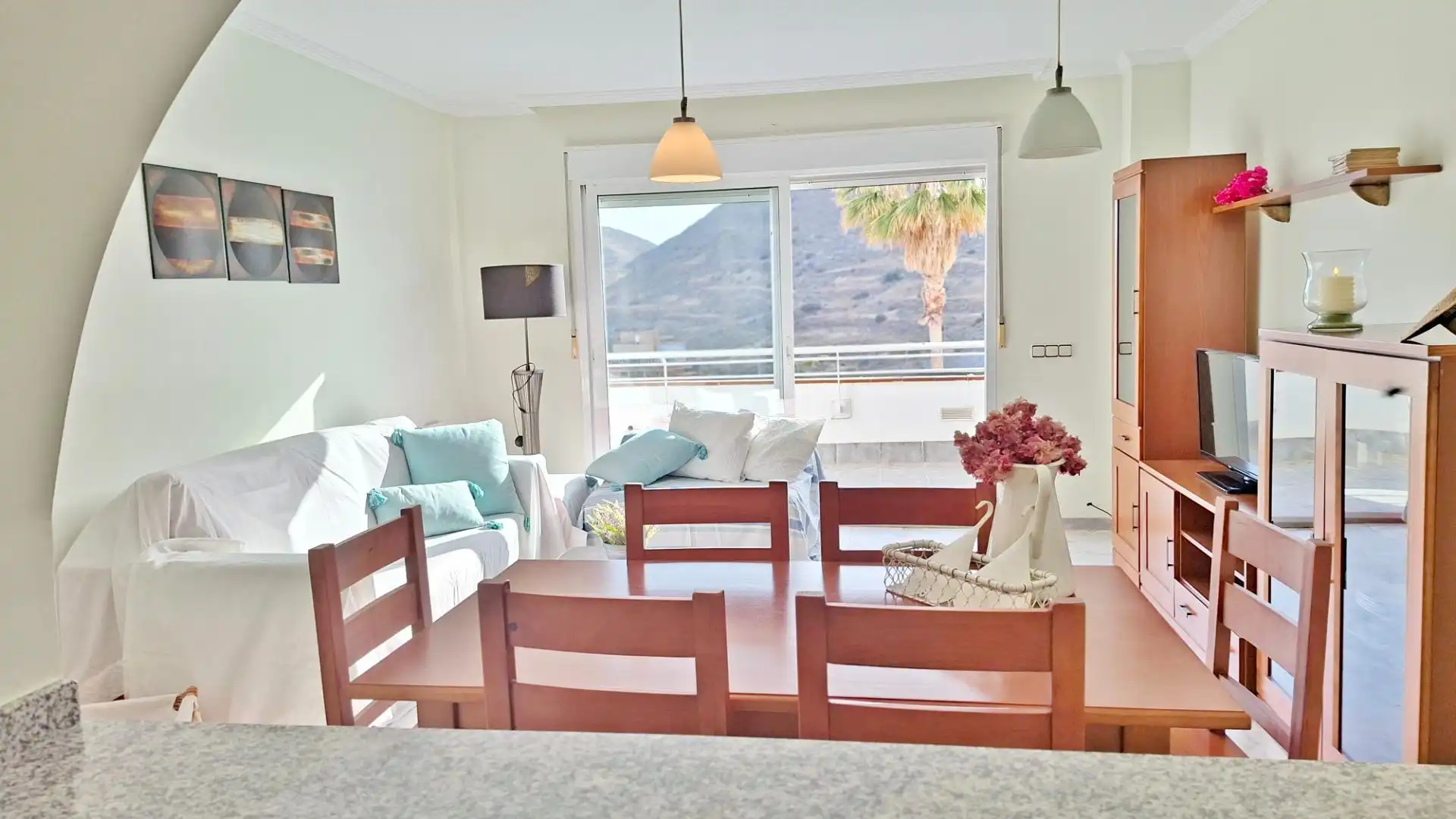 Sala de estar de Apartamento en venta en Carboneras con Jardín privado, Terraza y Alarma