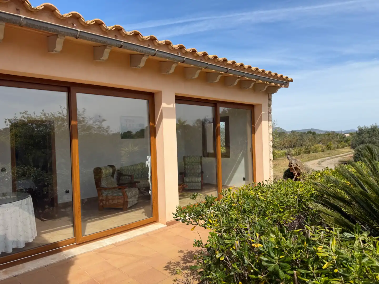 Terraza de Finca rústica de alquiler en Manacor con Aire acondicionado, Calefacción y Jardín privado