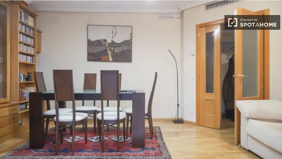 Dining room of Flat for rent in Madrid  with Air Conditioner, Heating and Furnished