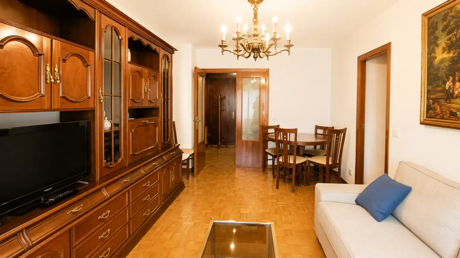 Living room of Flat for rent in Villava / Atarrabia  with Heating, Parquet flooring and Terrace